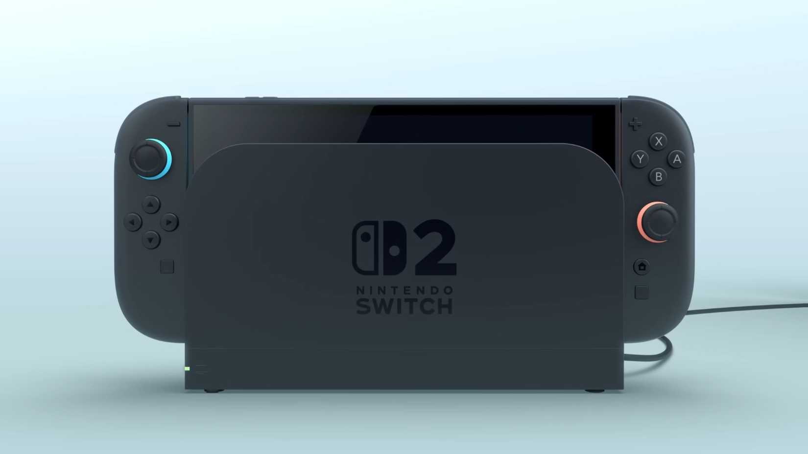 nintendo switch 2 docked mode light blue bg