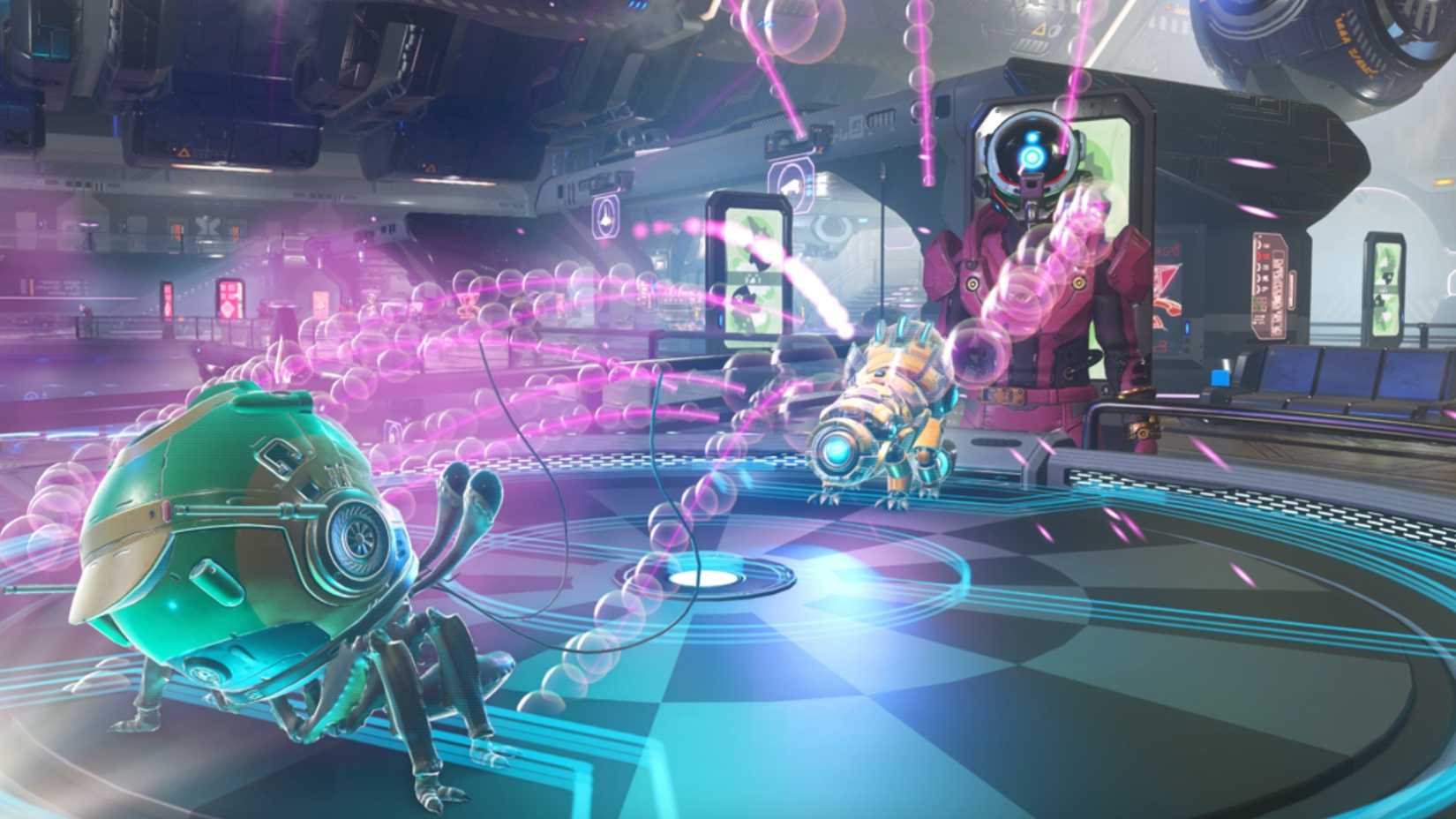 No Man's Sky Xeno Arena Bubble attack with player watching