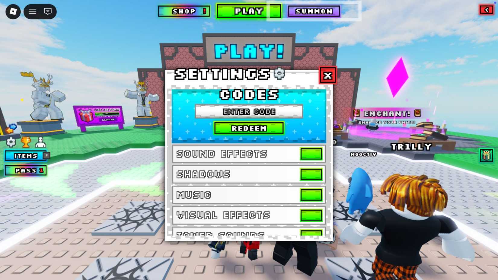 Noob Tower Defense Defend the code tab
