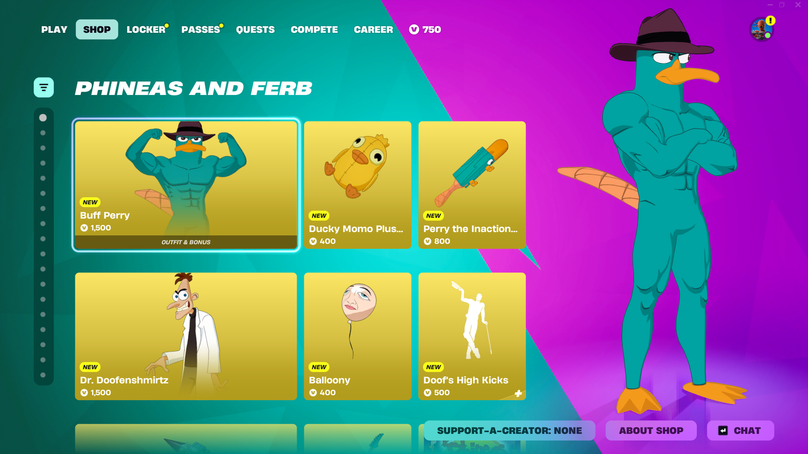 phineas and ferb buff perry skin