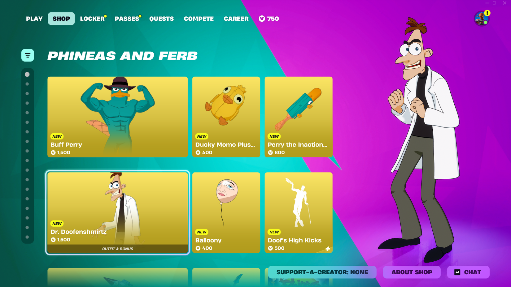 phineas and ferb dr doofenshmirtz fortnite