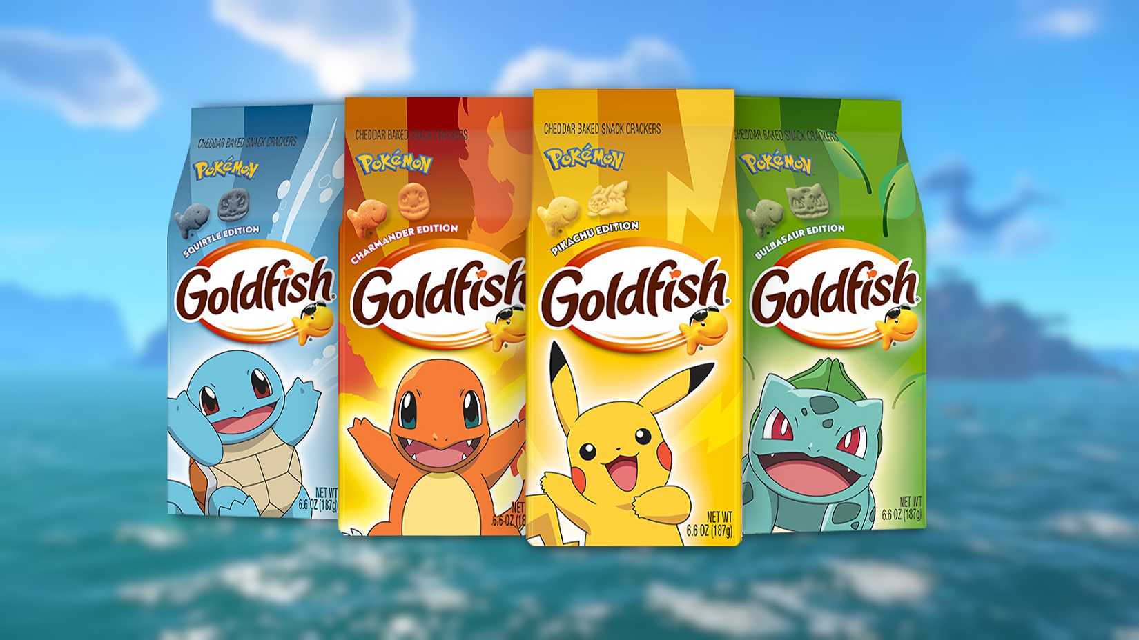 Pokemon-themed packaging for Goldfish crackers