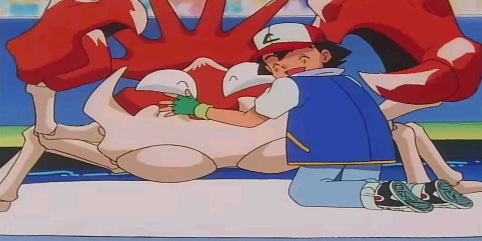 Pokemon Kingler Celebrating Win with Ash Season 2 Episode 21