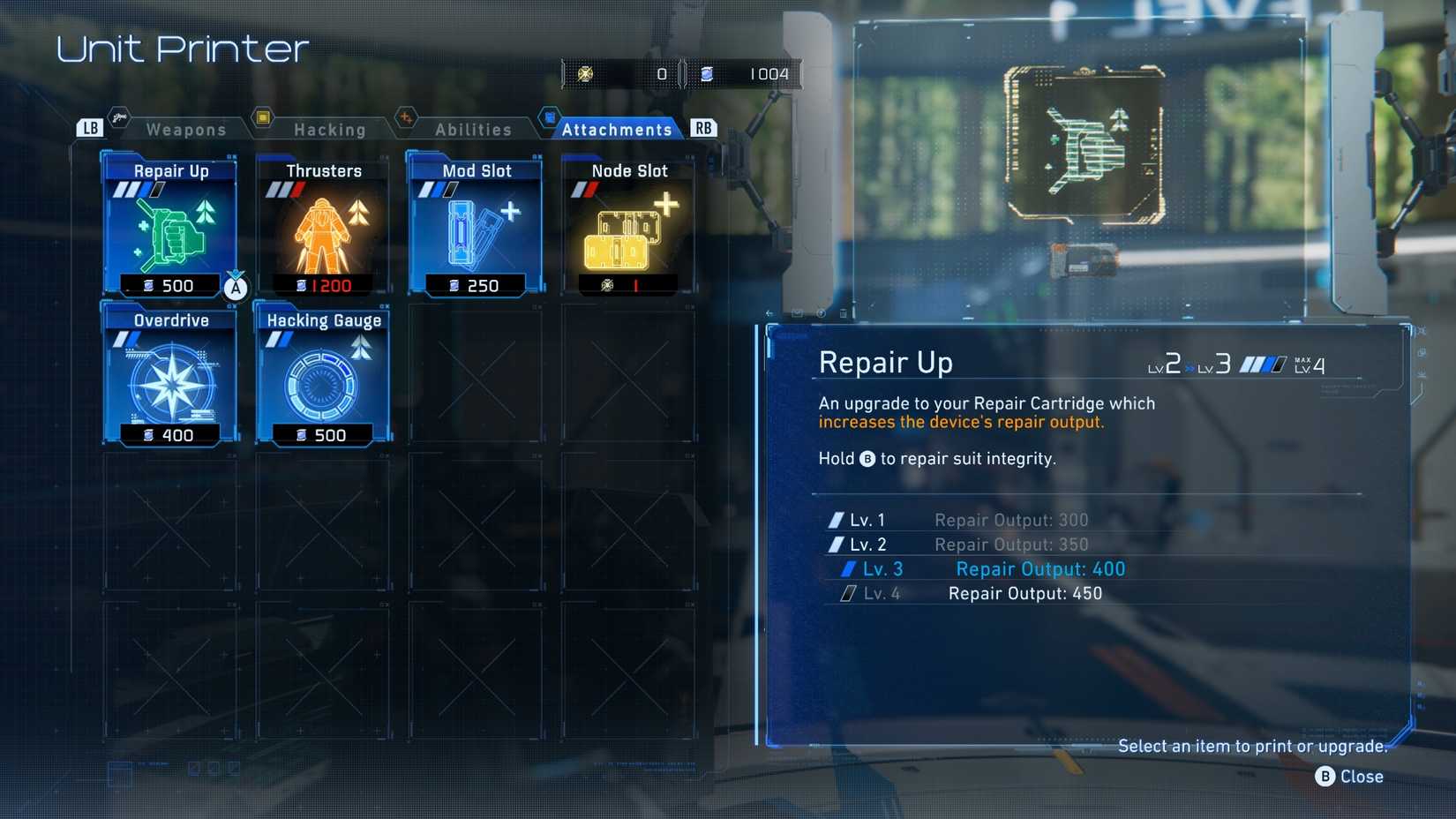 Pragmata Unit Printer Upgrades