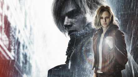 Art Grace of Resident Evil Requiem in the foreground and Leon in the background