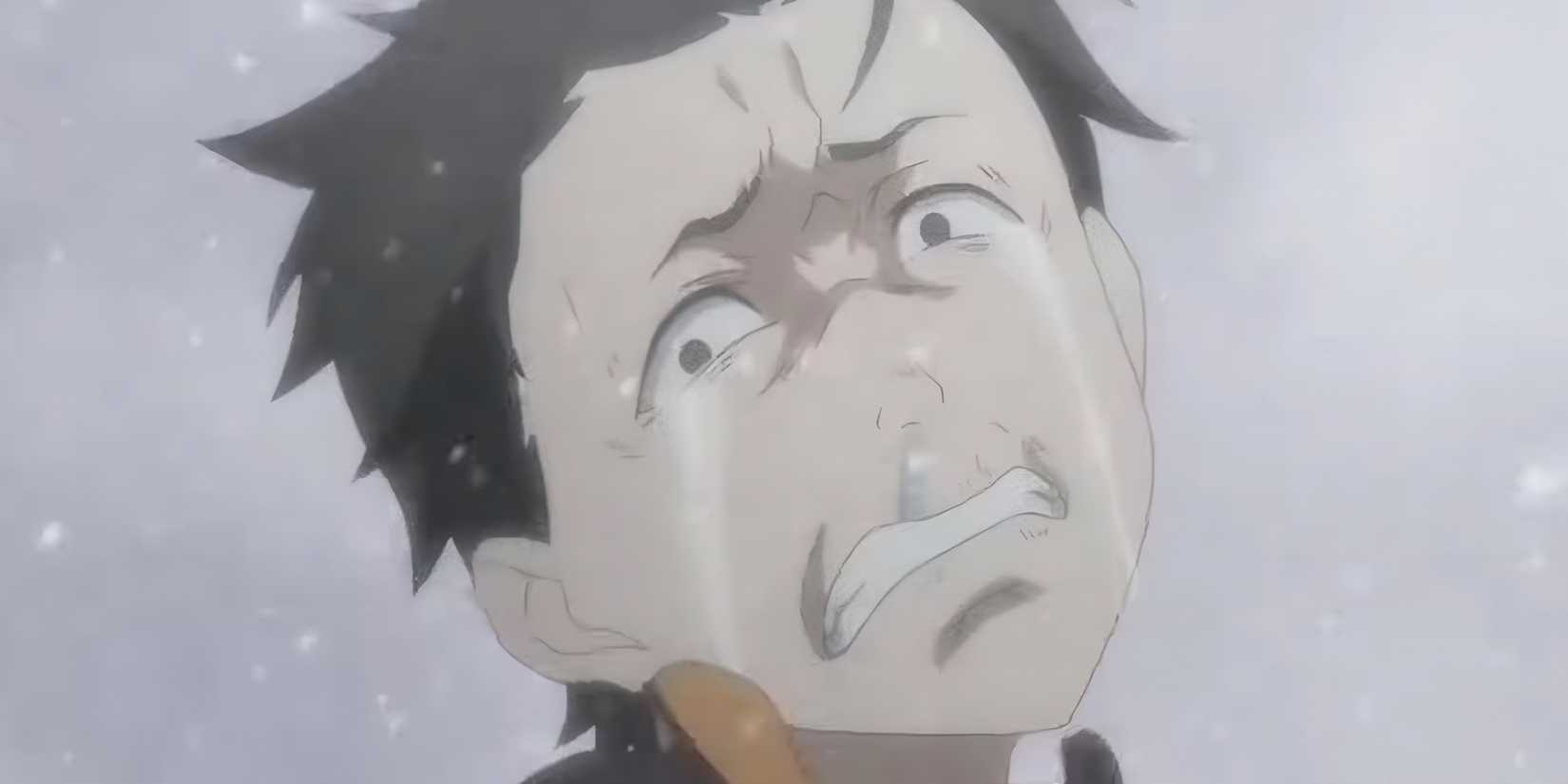 rezero subaru natsuki crying in the snow
