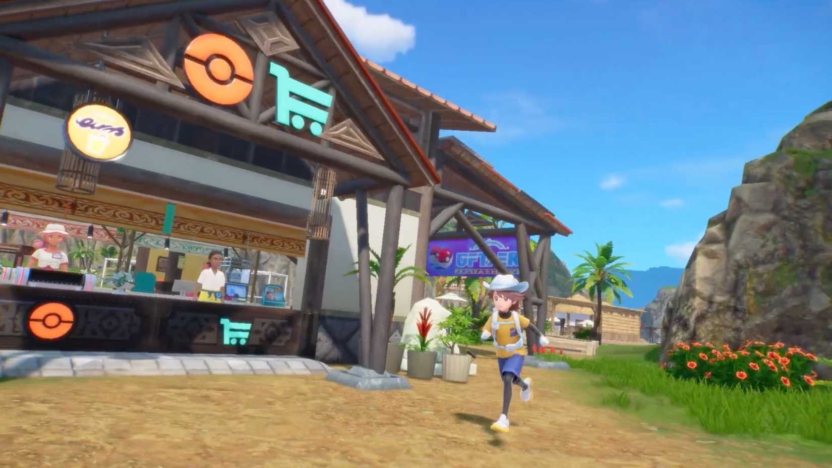Running past a Pokemon Mart in Pokemon Winds