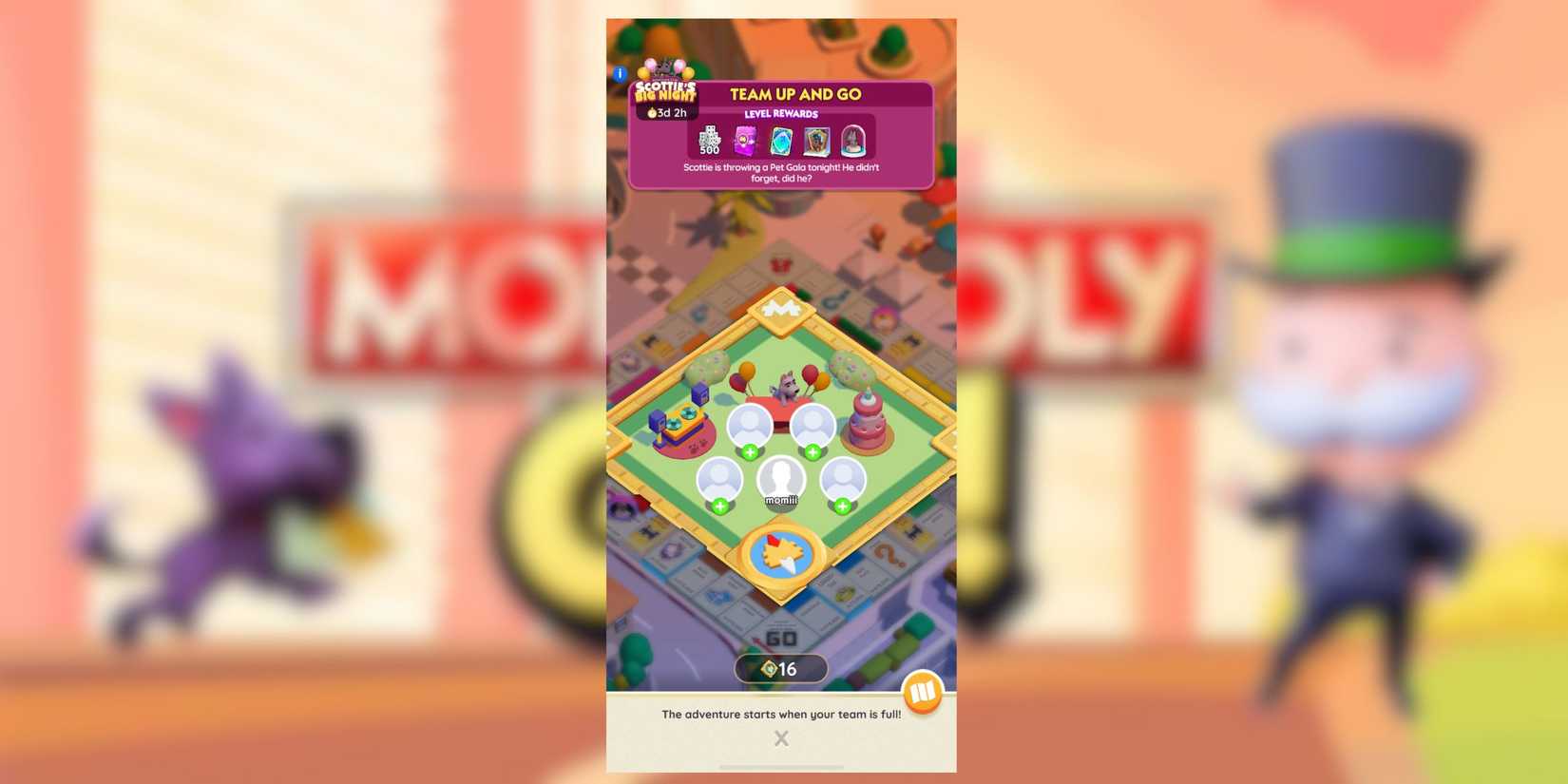 adventure club scotties big night monopoly go