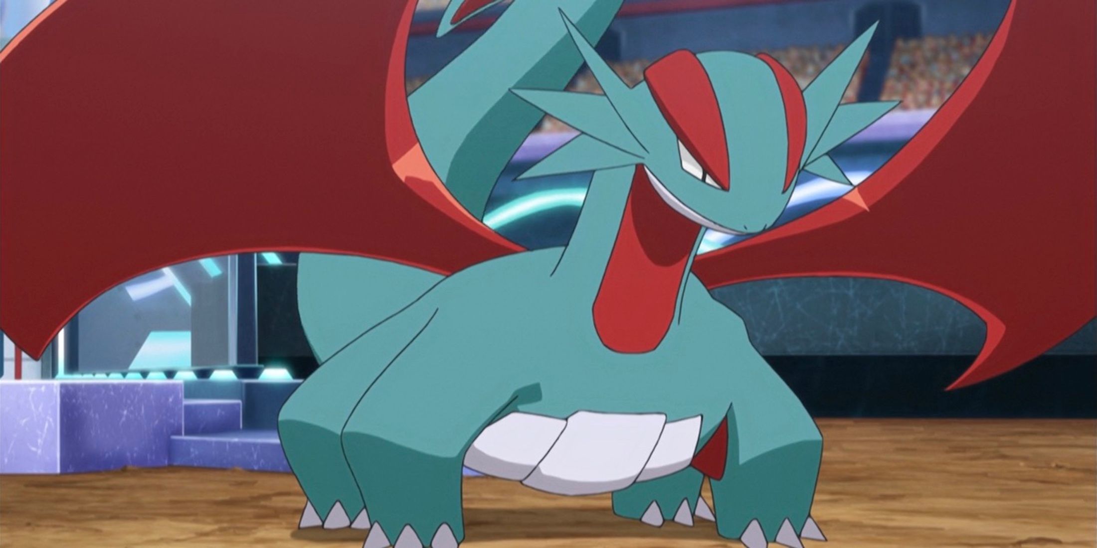 Sawyer's Salamence in battle.