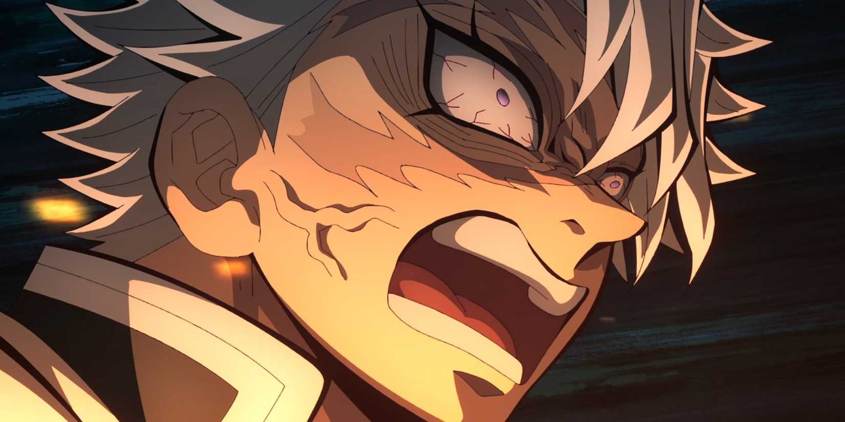 Sanemi Shinazugawa shouts in anger.