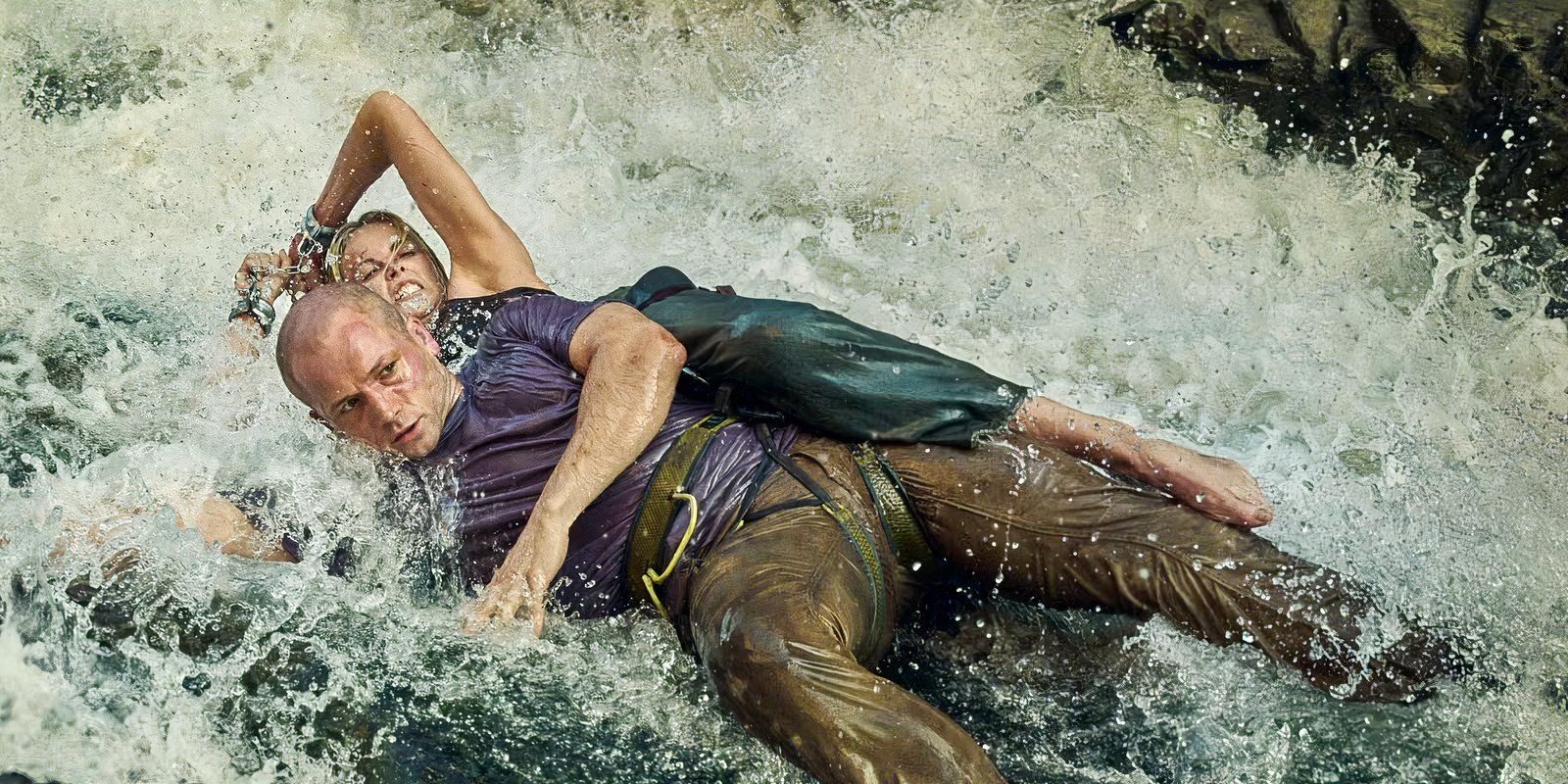 Sasha and Ben fighting in the water in Apex