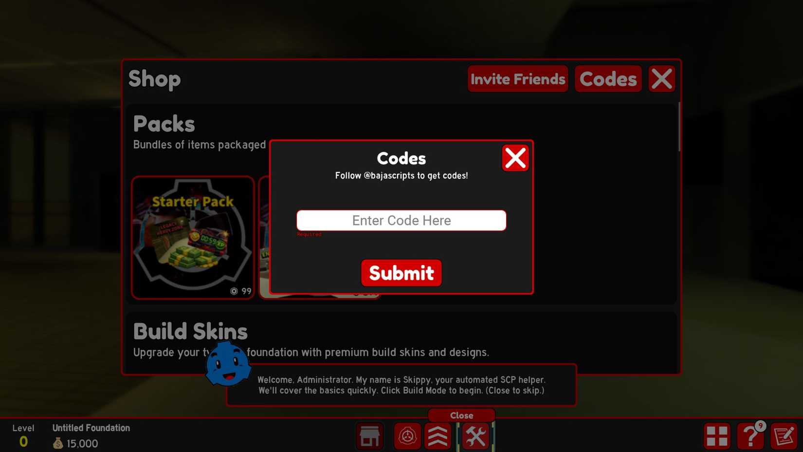 SCP Architect X Code Tab