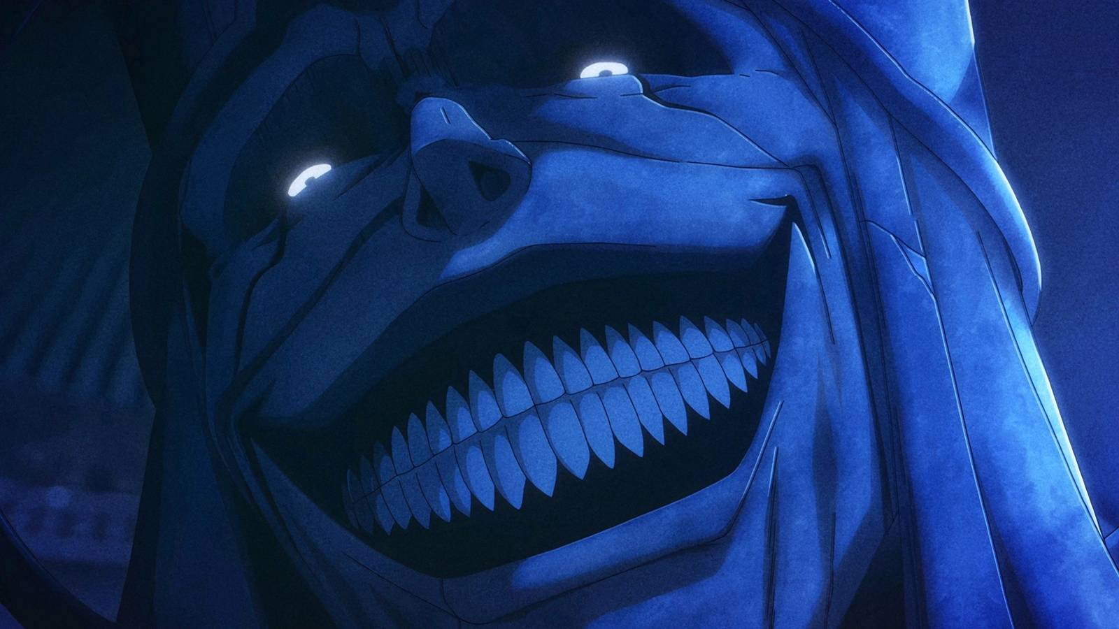 Les méchants de la saison 3 de Solo Leveling, la Statue de Dieu, affichant un large sourire