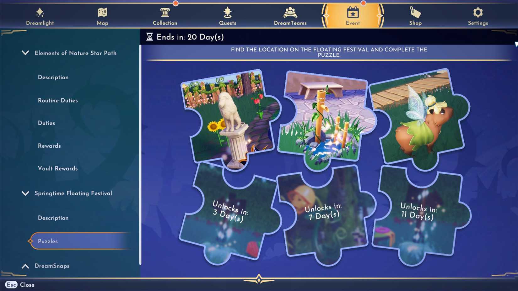 Spring time floating festival event 1 puzzle in ddv