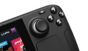 Steam Deck close up on thumbstick and buttons