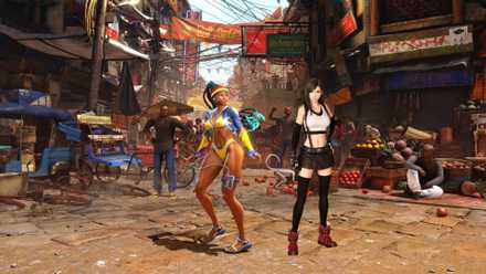 Street Fighter 6 Kimberly looking at Tifa