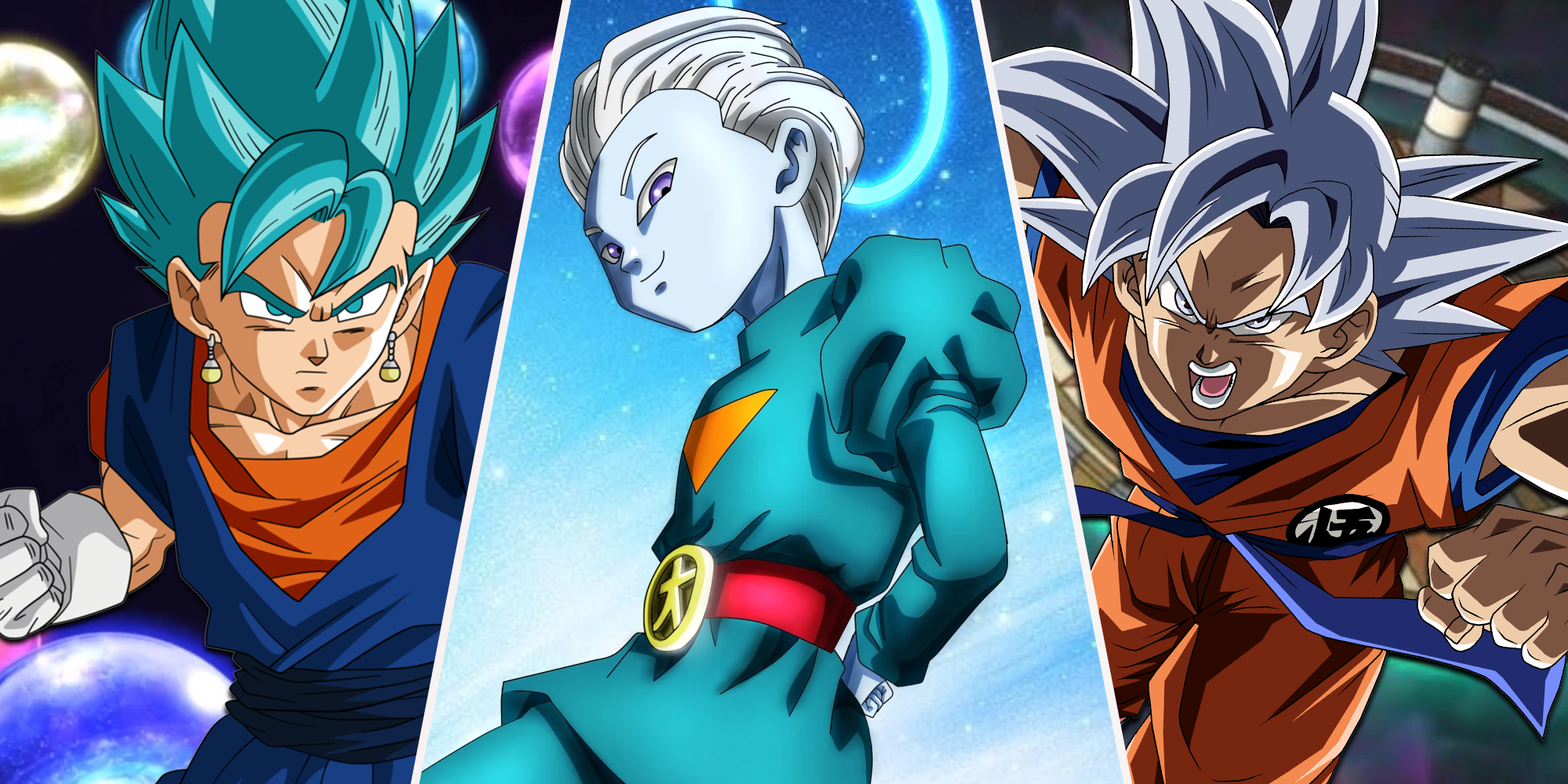 Super Saiyan Blue Vegito, Grand Priest and Ultra Instinct Goku