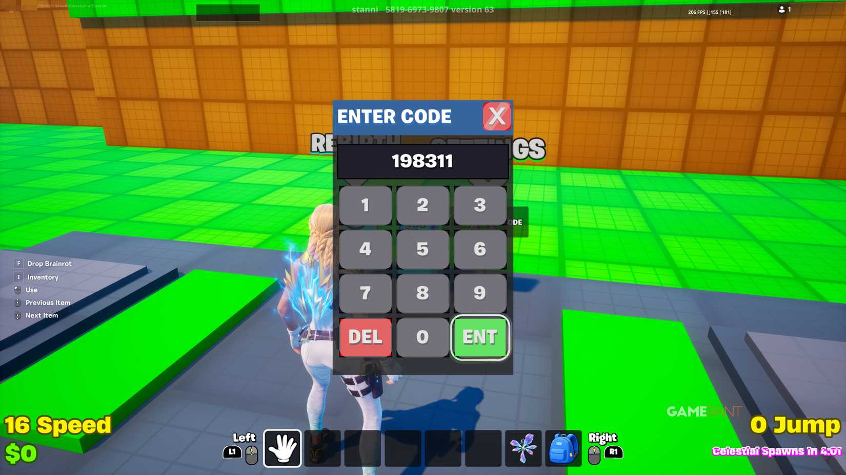 Survive Lava for Brainrots - Codes - Fortnite