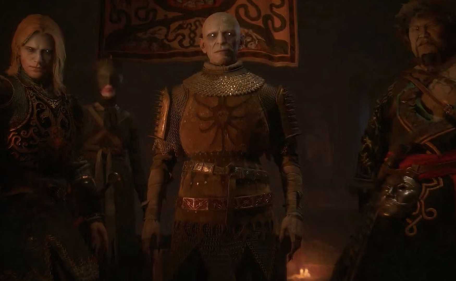 The vampire crew of Brencis, Bakir, Ambrus, and Xanthe in The Blood of Dawnwalker