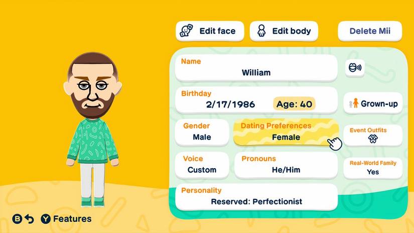 edit mii menu tomodachi life living the dream relationship preferences settings
