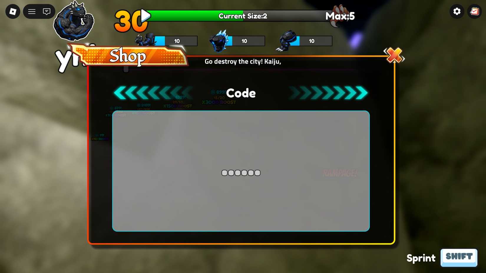 Roblox Train Kaiju to Destroy Codes