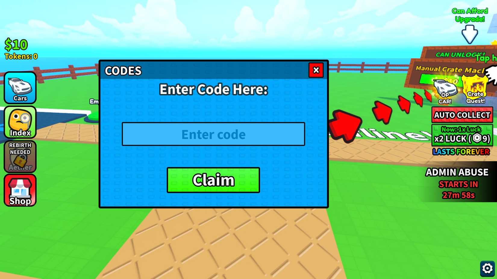 Expand the tab Codes of your car