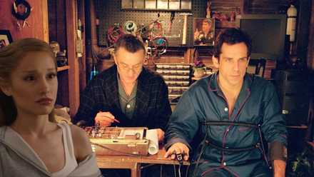 Combined image of Ariana Grande as Olivia, Robert De Niro as Jack and Ben Stiller as Greg in Meet the Parents