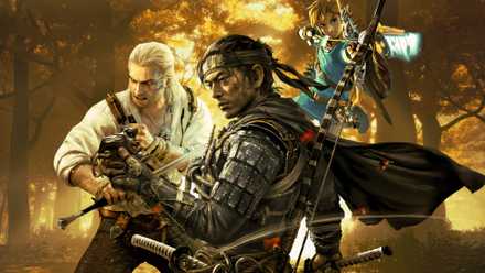 geralt from witcher 3 jin sakai from spirit of tsushima and link from breath of the wild