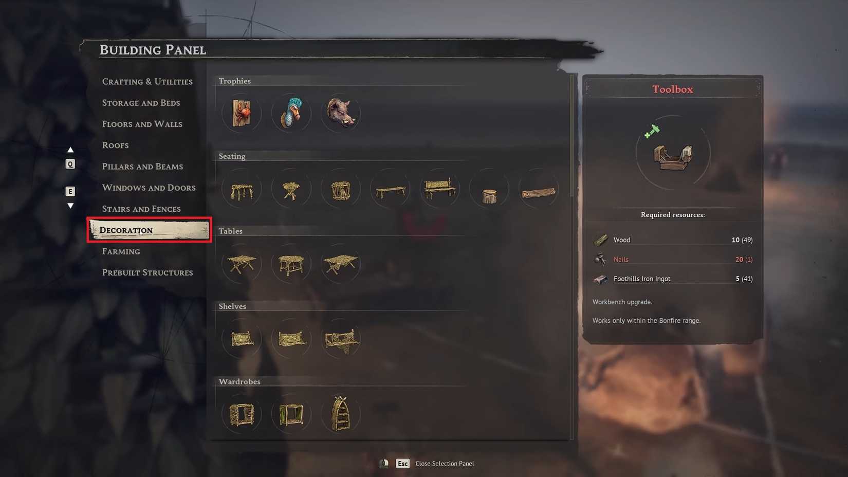 windrose-build-menu-decoration-tab