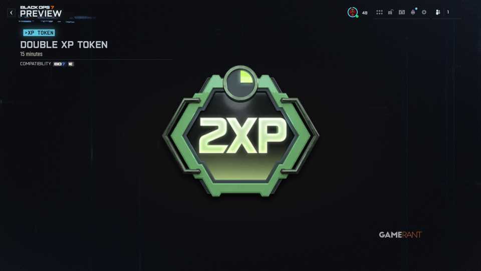 x4 Double XP Tokens (15 minutes) - Lost Outpost event reward