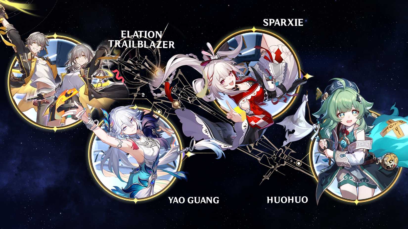 Yao Guang-Sparxie-Huohuo-and Elation Trailblazer Team Composition In Honkai Star Rail