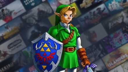 Link's Tale of Zelda on a blurred steamy background