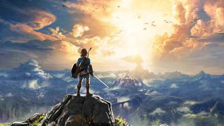 zelda breath of the wild key art mountain