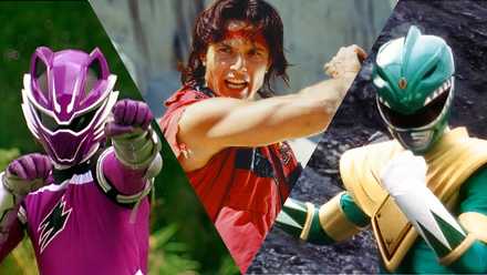 Split images of RJ from Jungle Fury, Cole from Wild Force, and Tommy Oliver from Mighty Morphin Power Rangers.