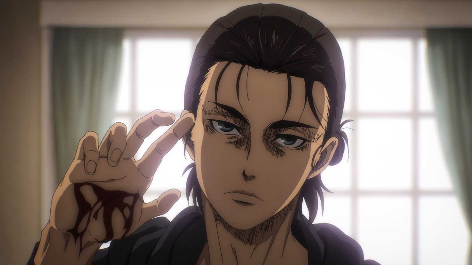 Image of Eren Yeager from Attack on Totan looking fearsome as a re-release in North America gets closer