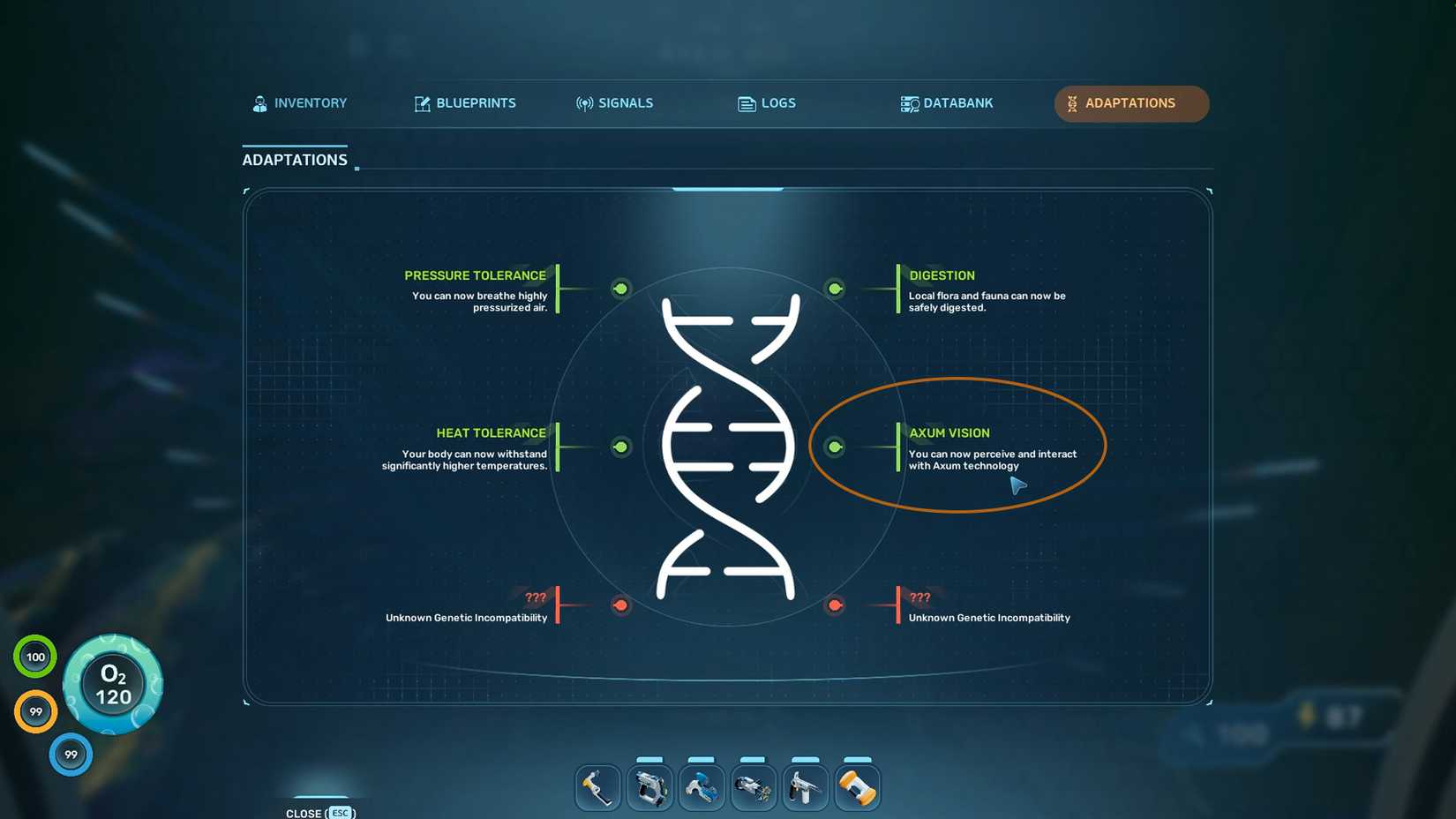Axum Vision Adaptation 4-4 in Subnautica 2