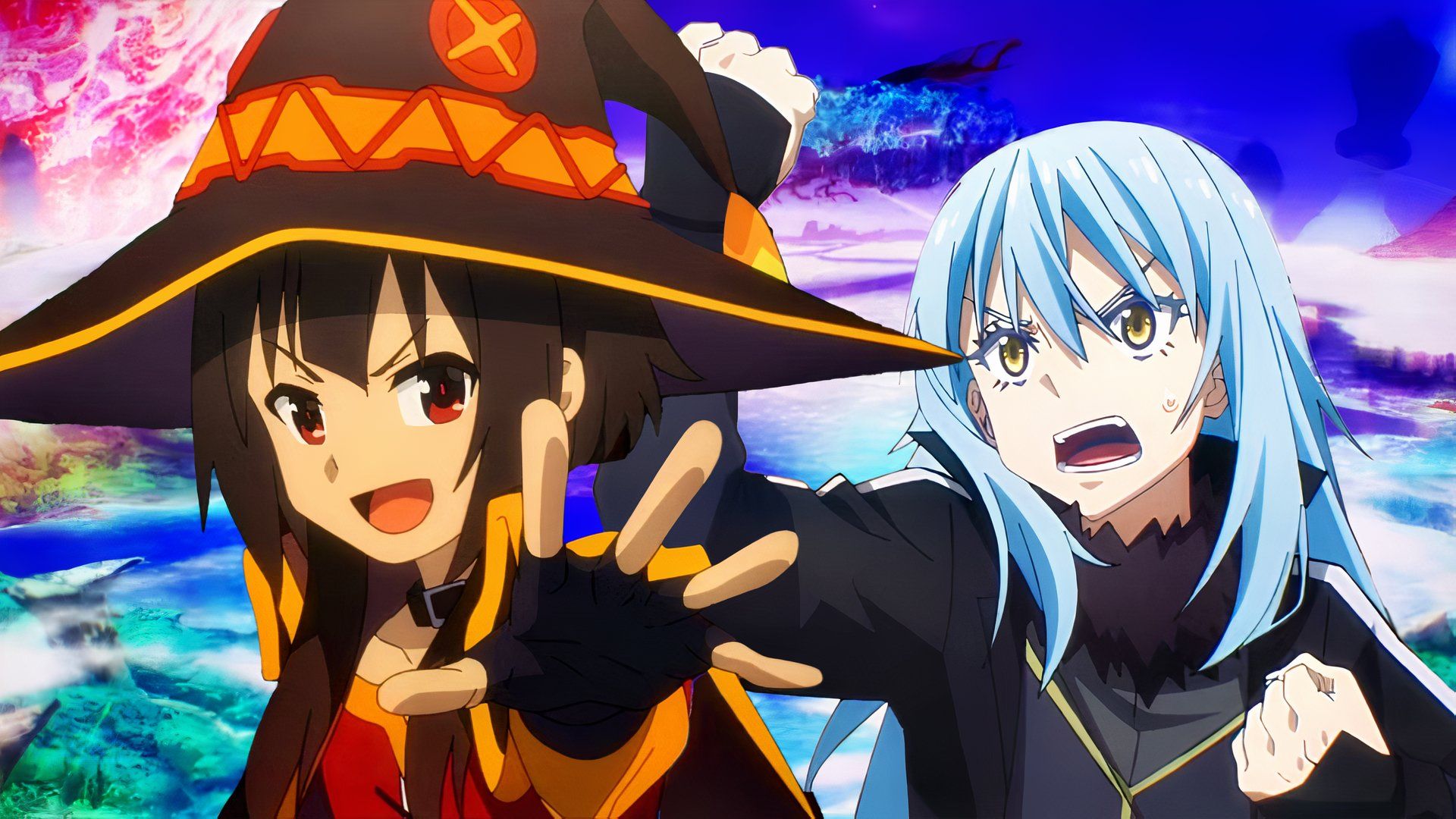 best isekai anime ever, tensura, konosuba, and no game no life