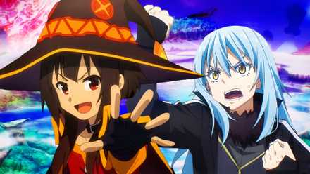 best isekai anime ever, tensura, konosuba, and no game no life
