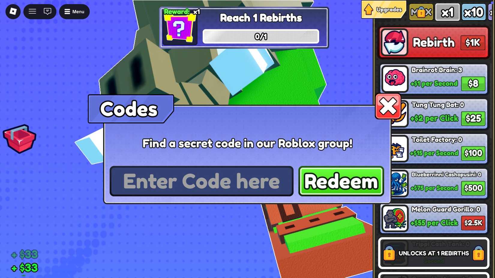 Roblox Brainrot Clicker Codes