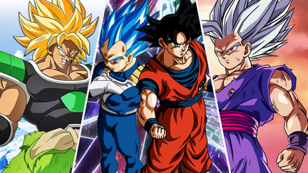 Broly, Vegeta, Goku and Gohan