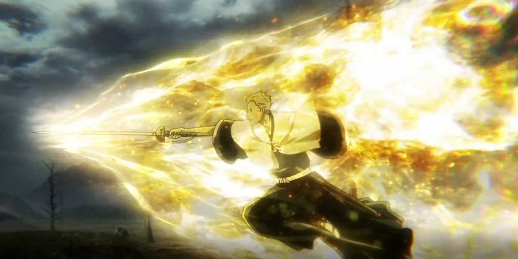 chojiro sasakibe uses his bankai in a flashback.