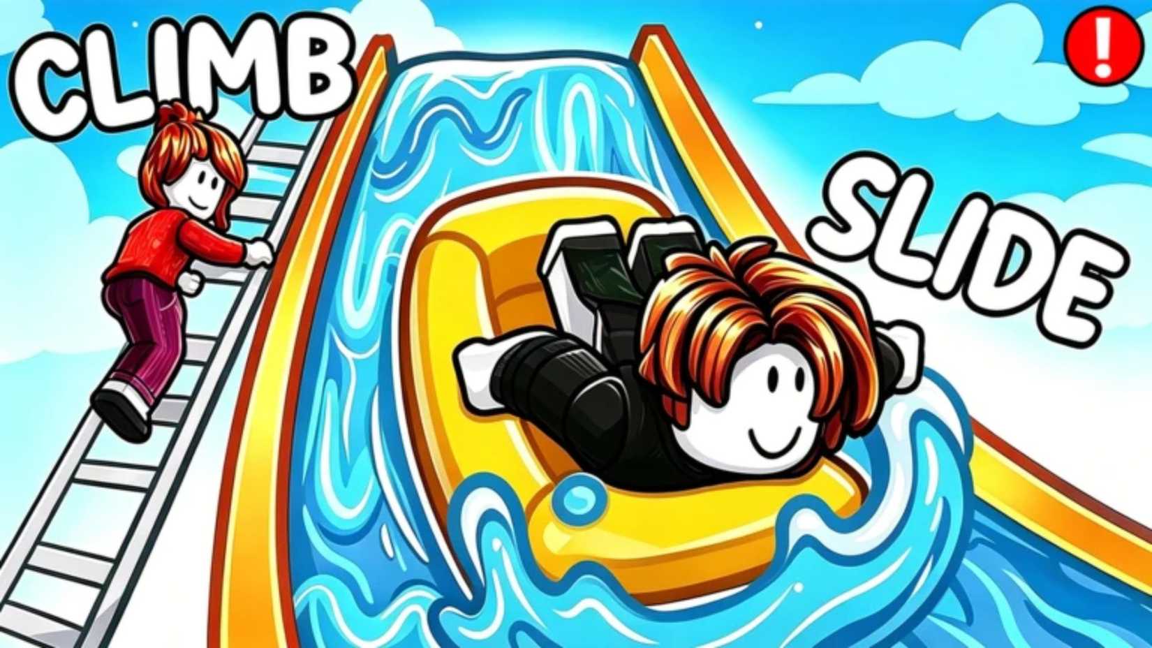 Climb the water slide and water slides