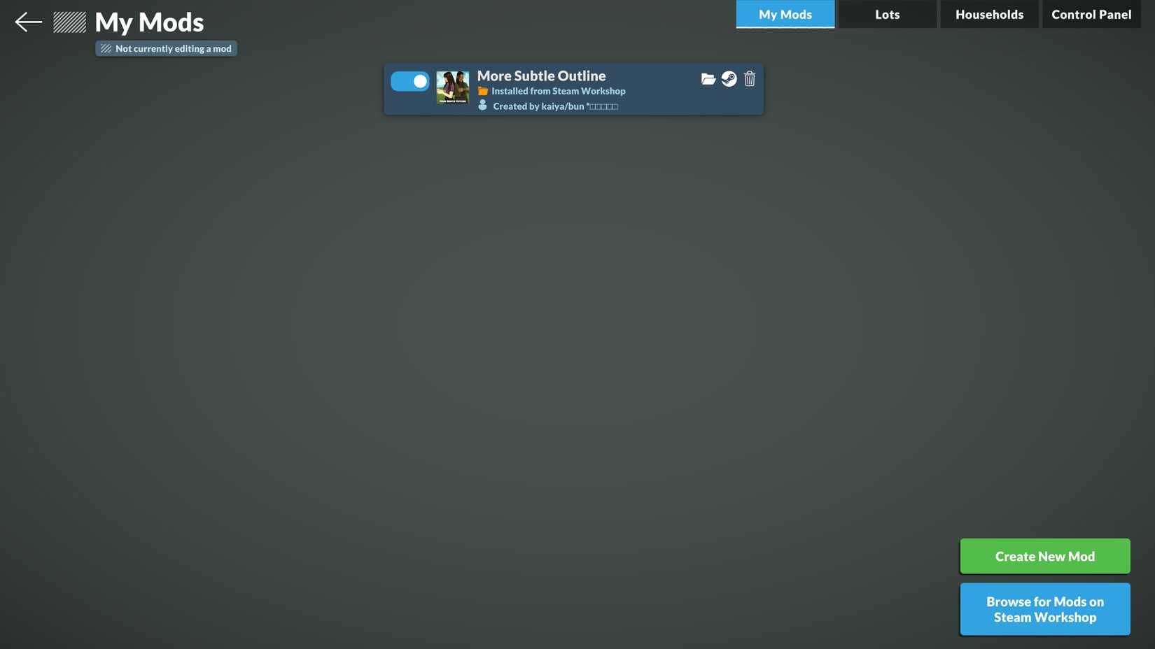 enable and disable mods