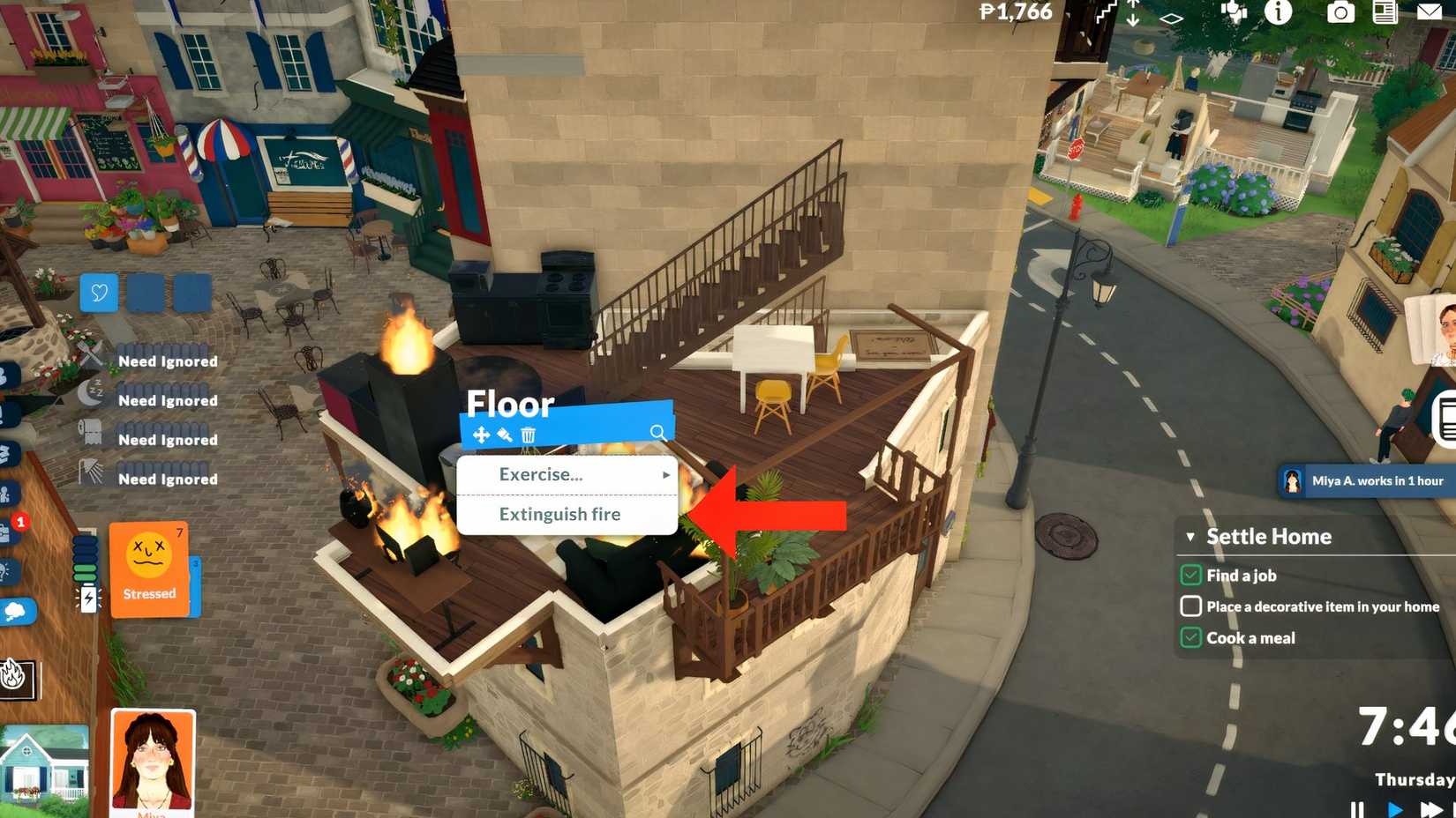 extinguish fire in paralives 