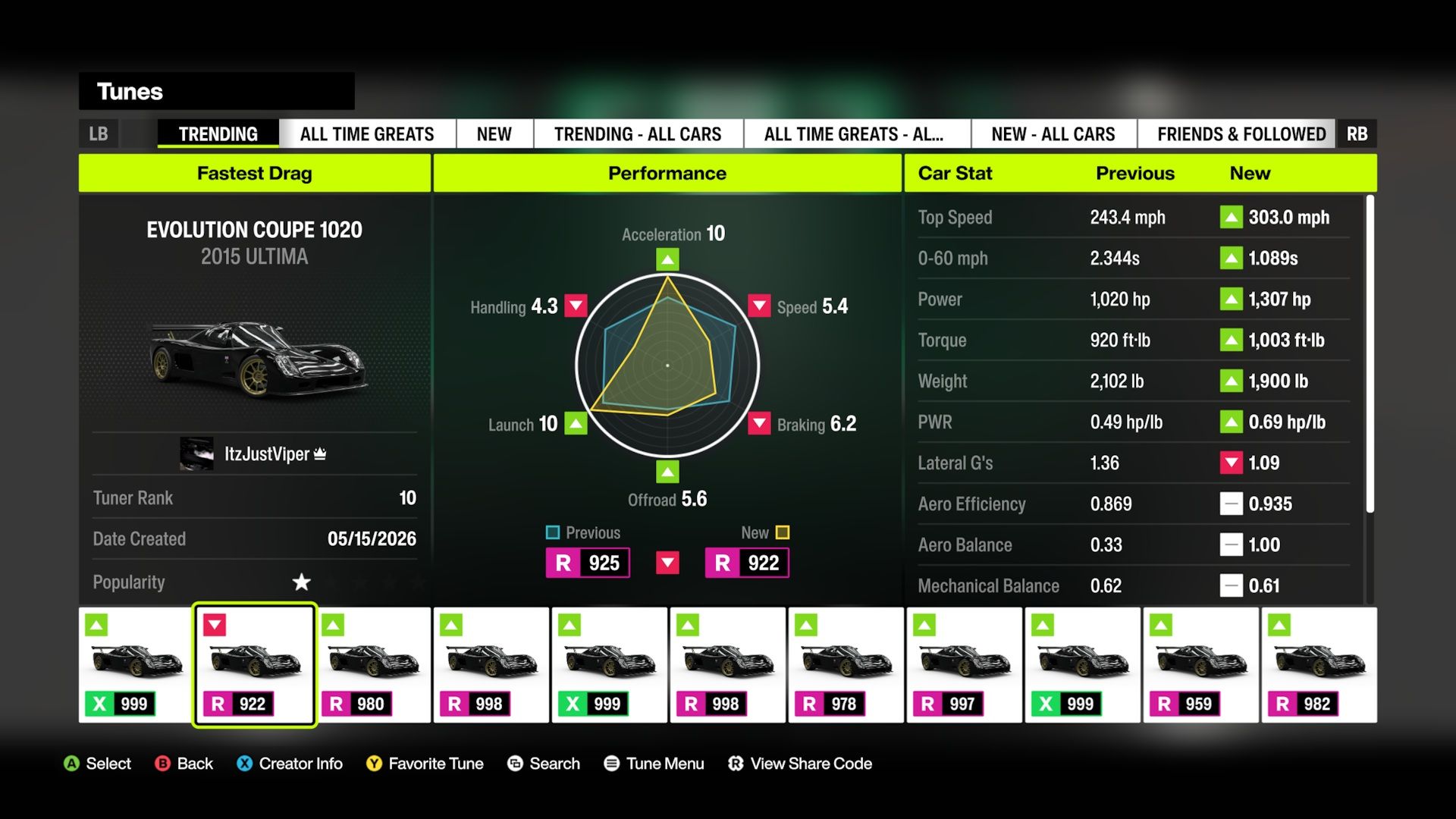Fastest Cars In Forza Horizon 6