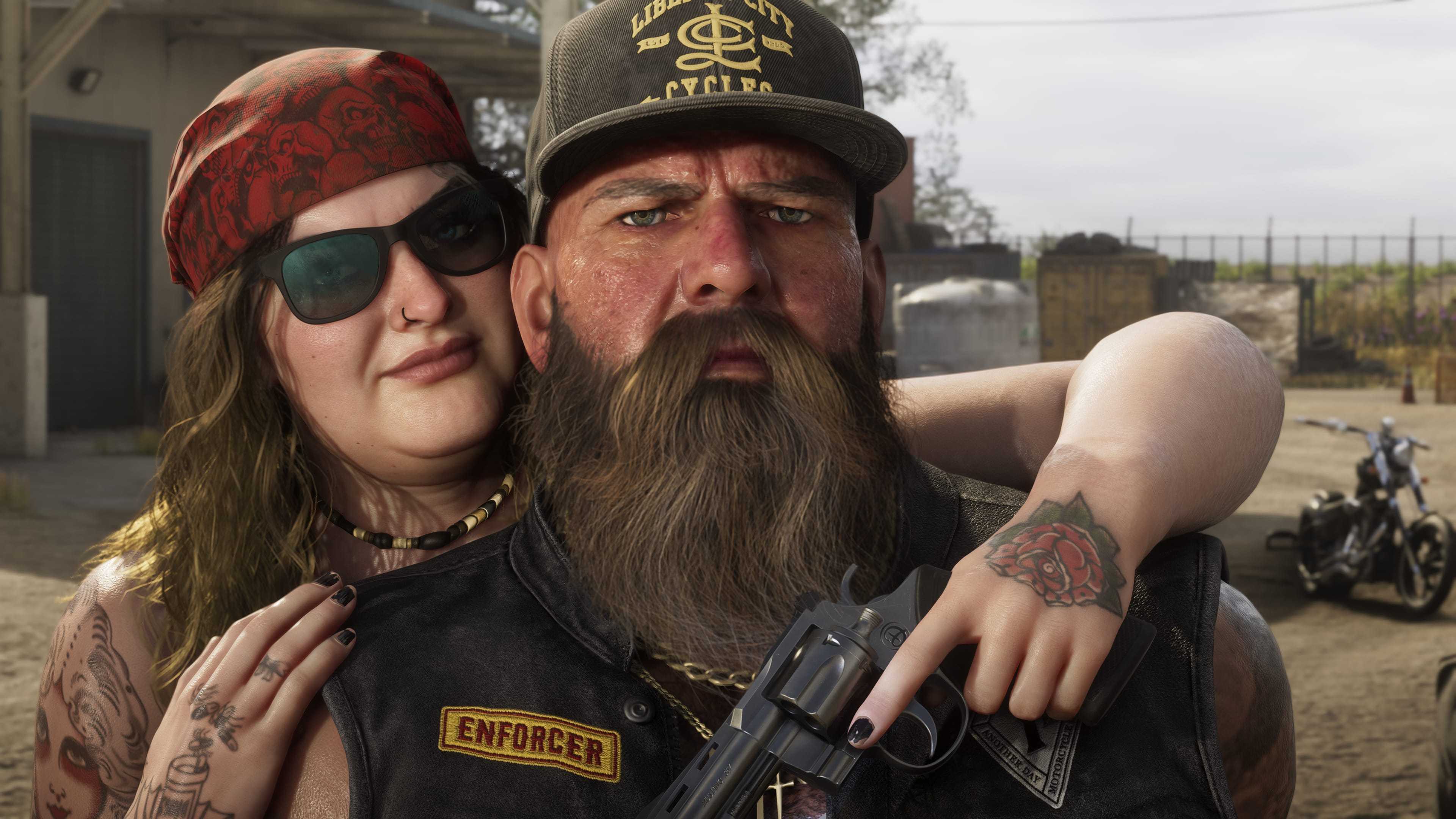 GTA 6 couple hugging gun