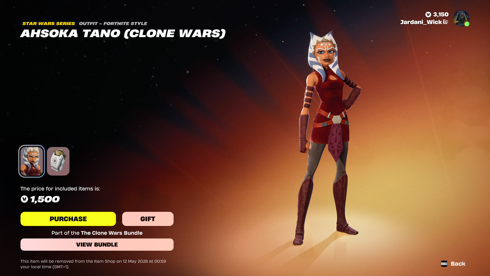 How to get Ahsoka Tano (Clone Wars) in Fortnite
