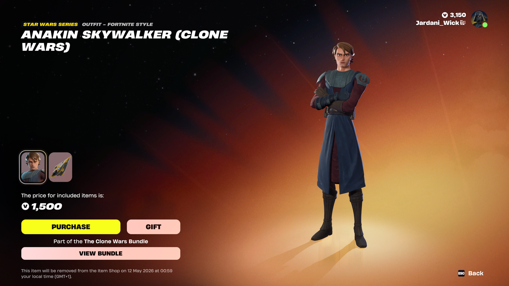 How to get Anakin Skywalker (Clone Wars) in Fortnite