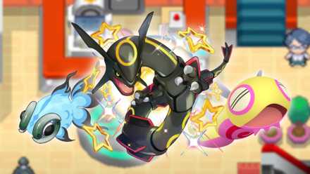 Shiny Chi-Yu, Rayquaza and Dudunsparce with Pokemon HeartGold and SoulSilver backgrounds