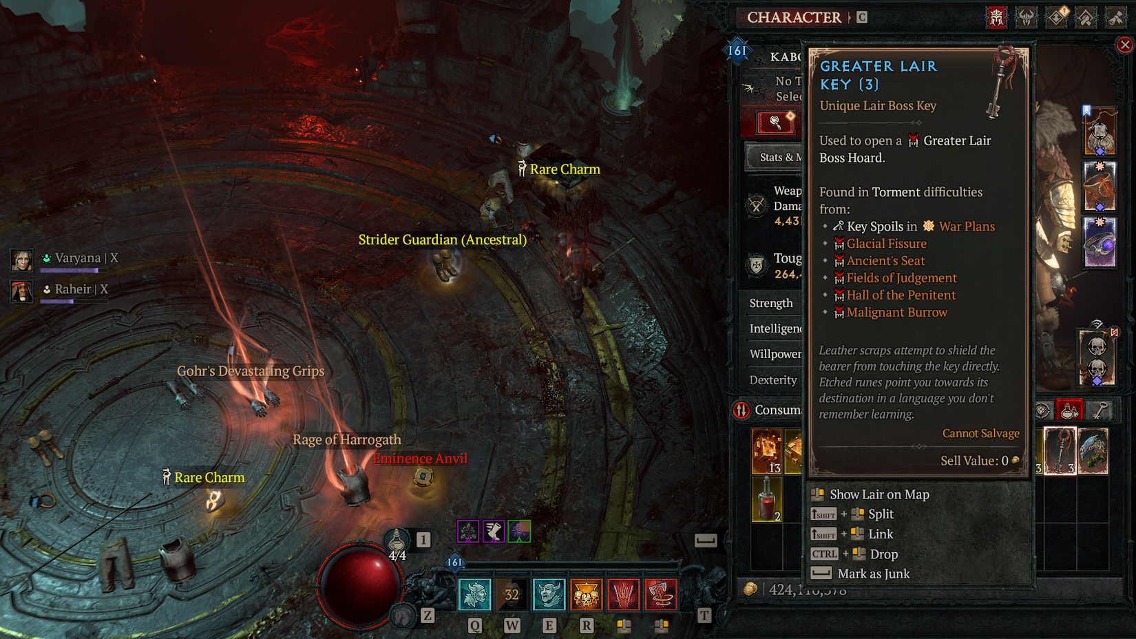 D4 Greater layer key stack